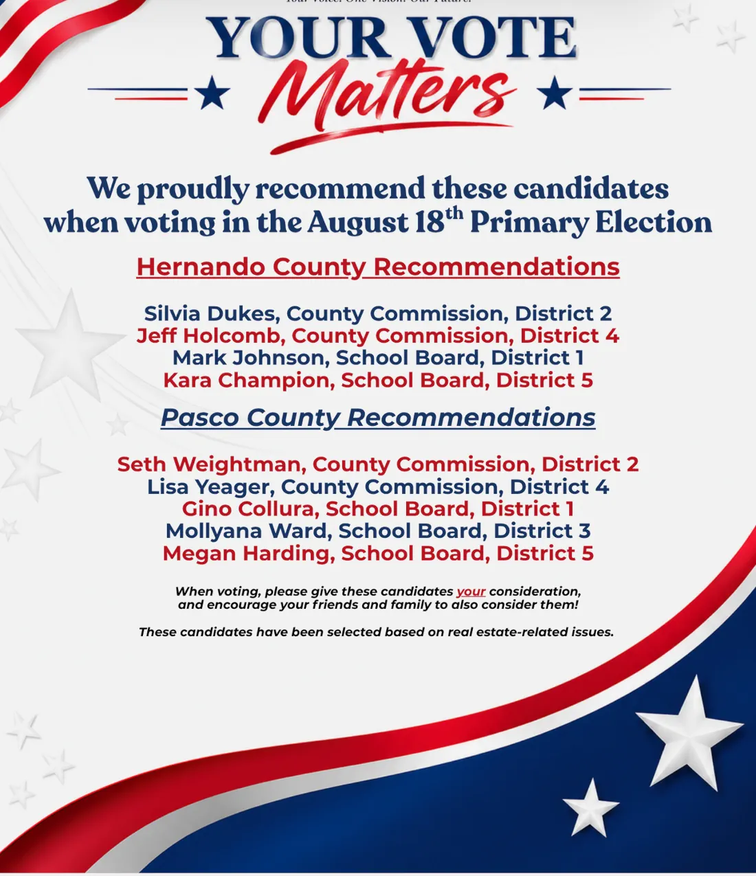 Realtors Endorsement
